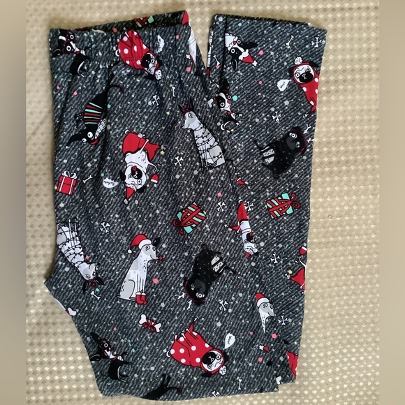 🍉Sweetlegs leggings, dark grey with snow and winter dogs, super soft, EUC, O/S - Picture 1 of 2